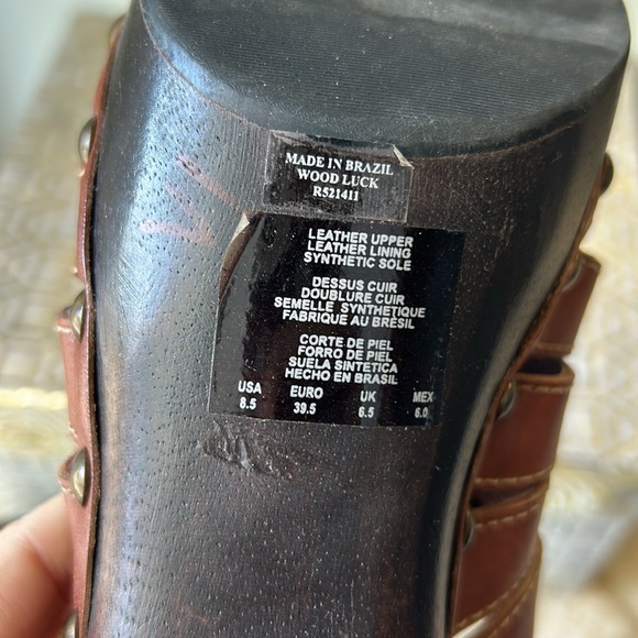 Kenneth Cole Wood Luck Leather Strappy Mule Clogs Women's size 8.5 - Picture 6 of 8